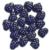 20 13mm Cobalt with Silver Stars Glass Heart Bead Pendants